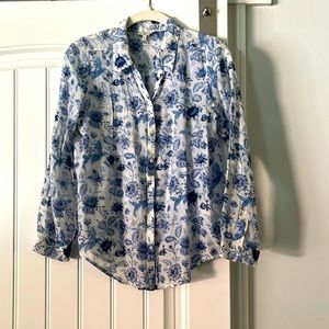 Joie silk & cotton button down blouse EUC